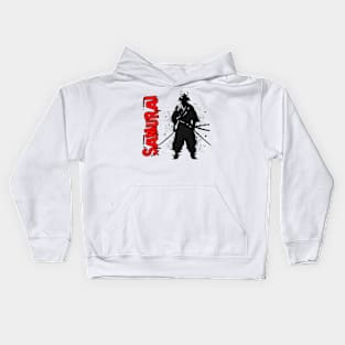 Japanese samurai minimalist art with katana Kids Hoodie